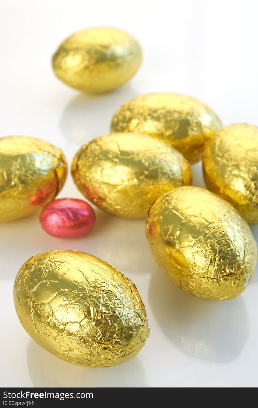 A shot of easter eggs isolated on a white background