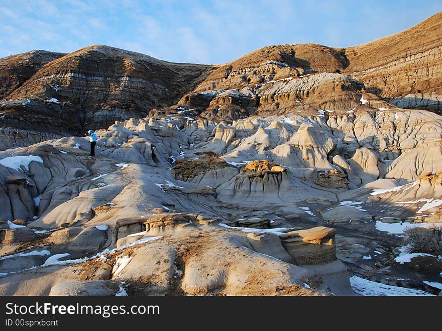 Different shapes of hoodoos in Drumheller Alberta