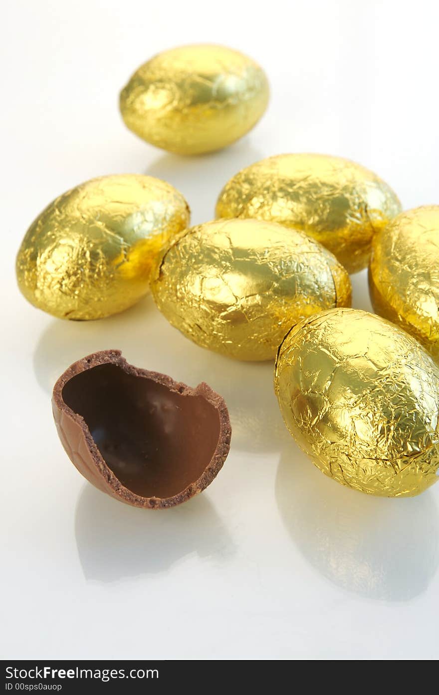 A shot of easter eggs isolated on a white background