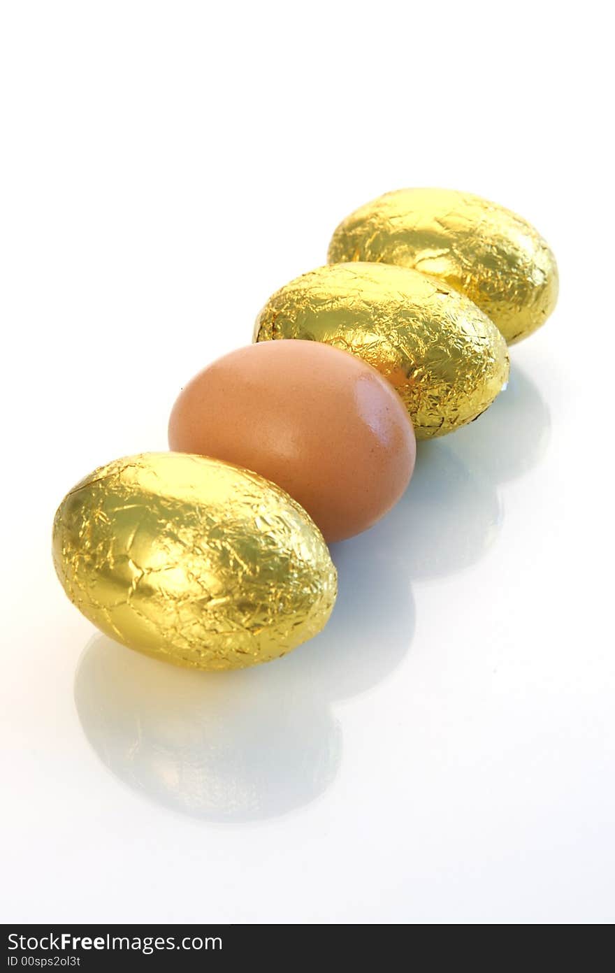 A shot of easter eggs isolated on a white background