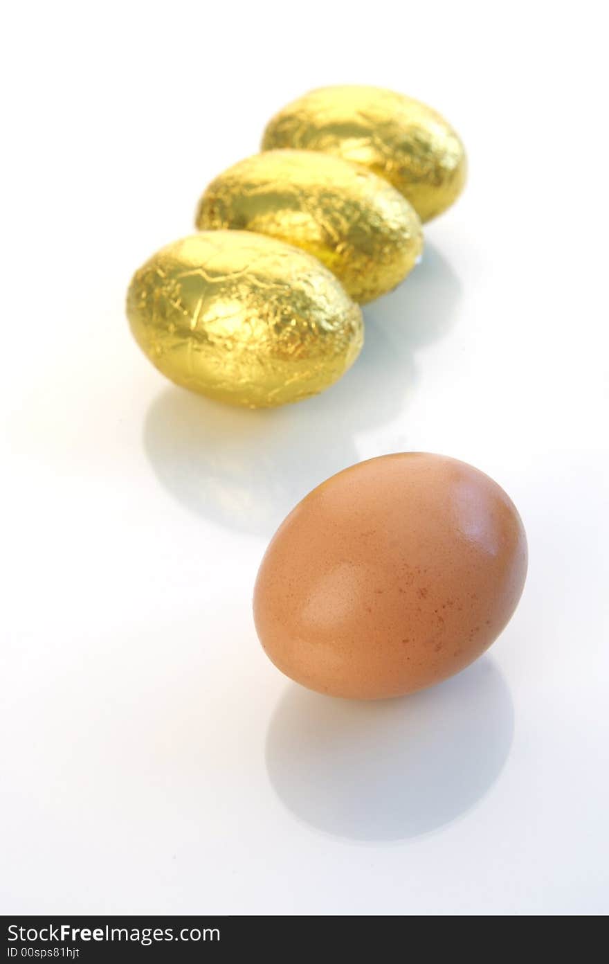 A shot of easter eggs isolated on a white background