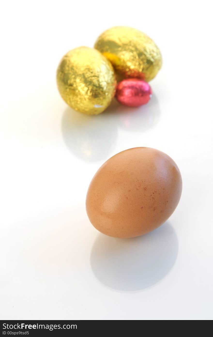 A shot of easter eggs isolated on a white background