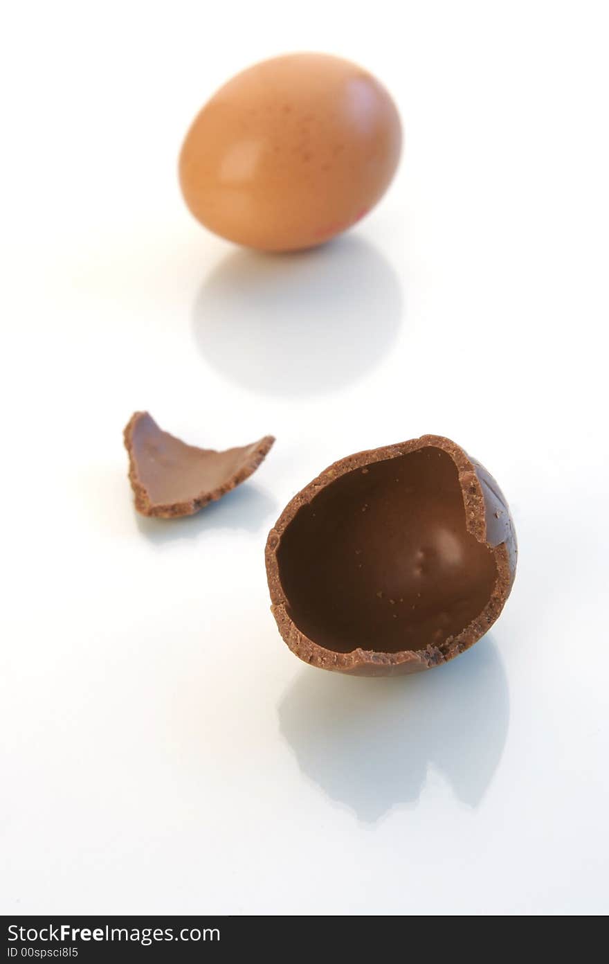 A shot of easter eggs isolated on a white background