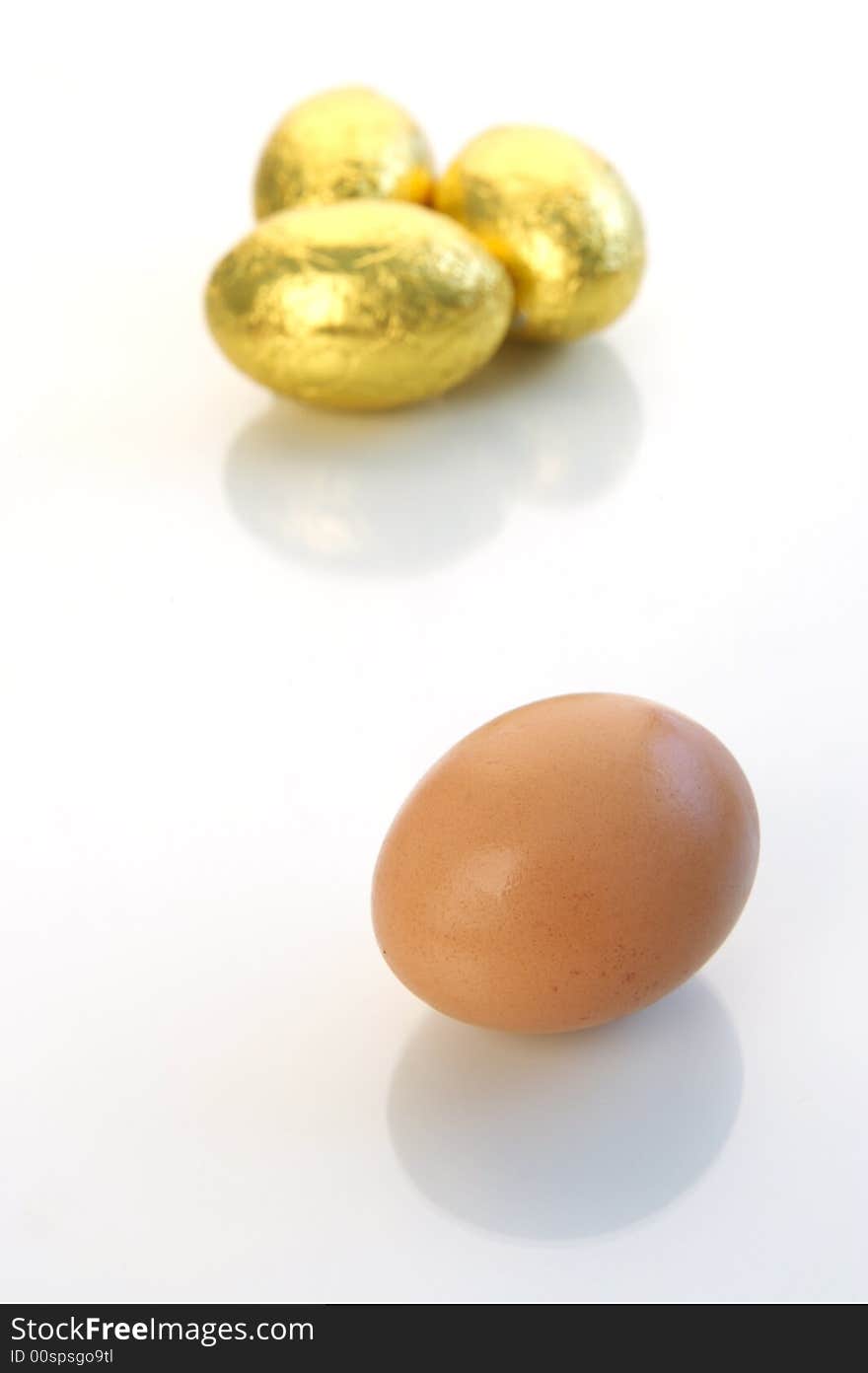 A shot of easter eggs isolated on a white background