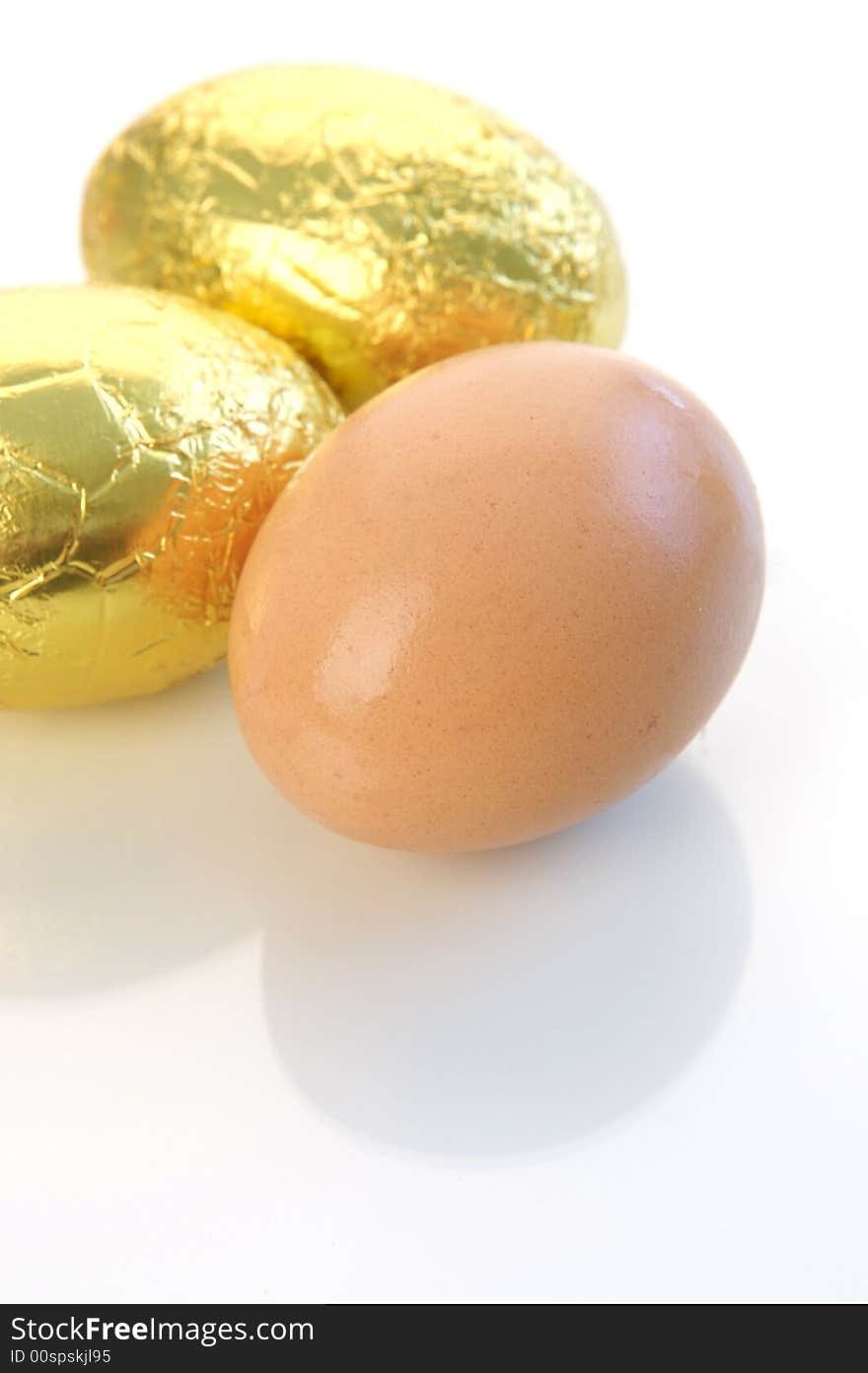 A shot of easter eggs isolated on a white background