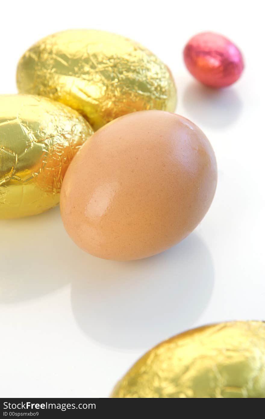 A shot of easter eggs isolated on a white background