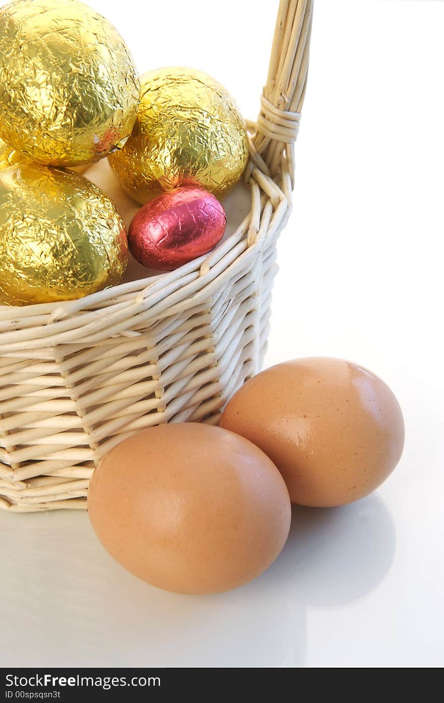 A shot of easter eggs isolated on a white background