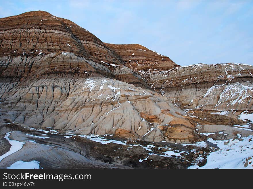 Different shapes of hoodoos in Drumheller Alberta