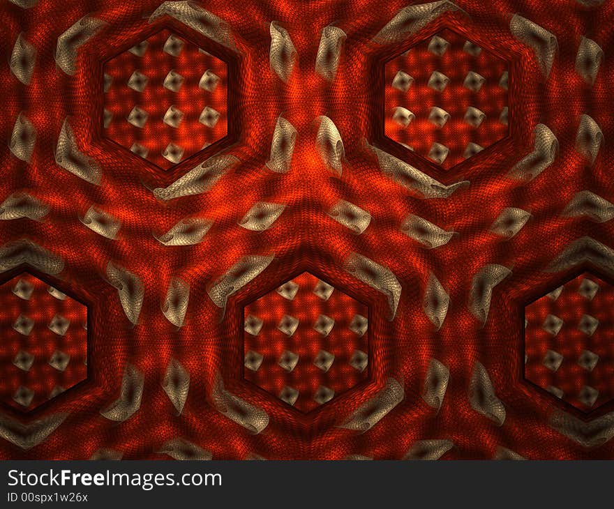 Blood flowing through veins. Fractal representation.