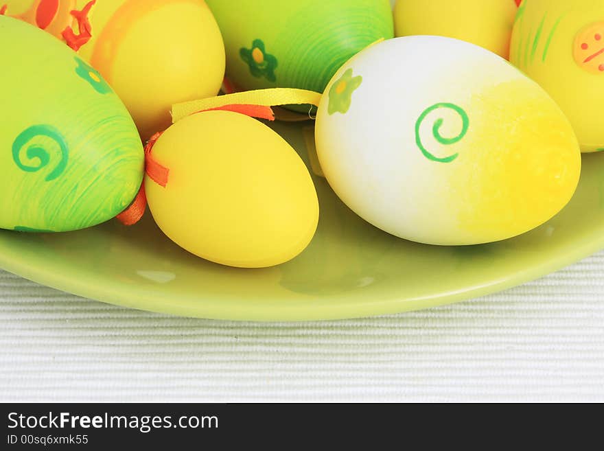 Easter egg decoration plate still-life spring. Easter egg decoration plate still-life spring