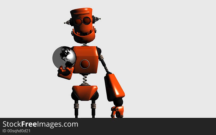 Robot With Globe