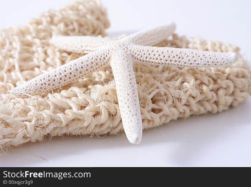 Scrubbing glove with starfish