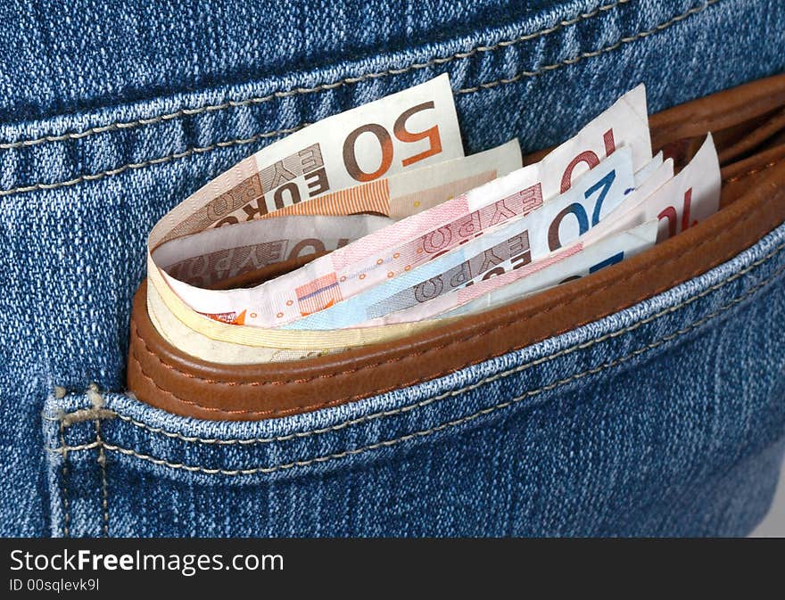 Money in a wallet - euro. Money in a wallet - euro