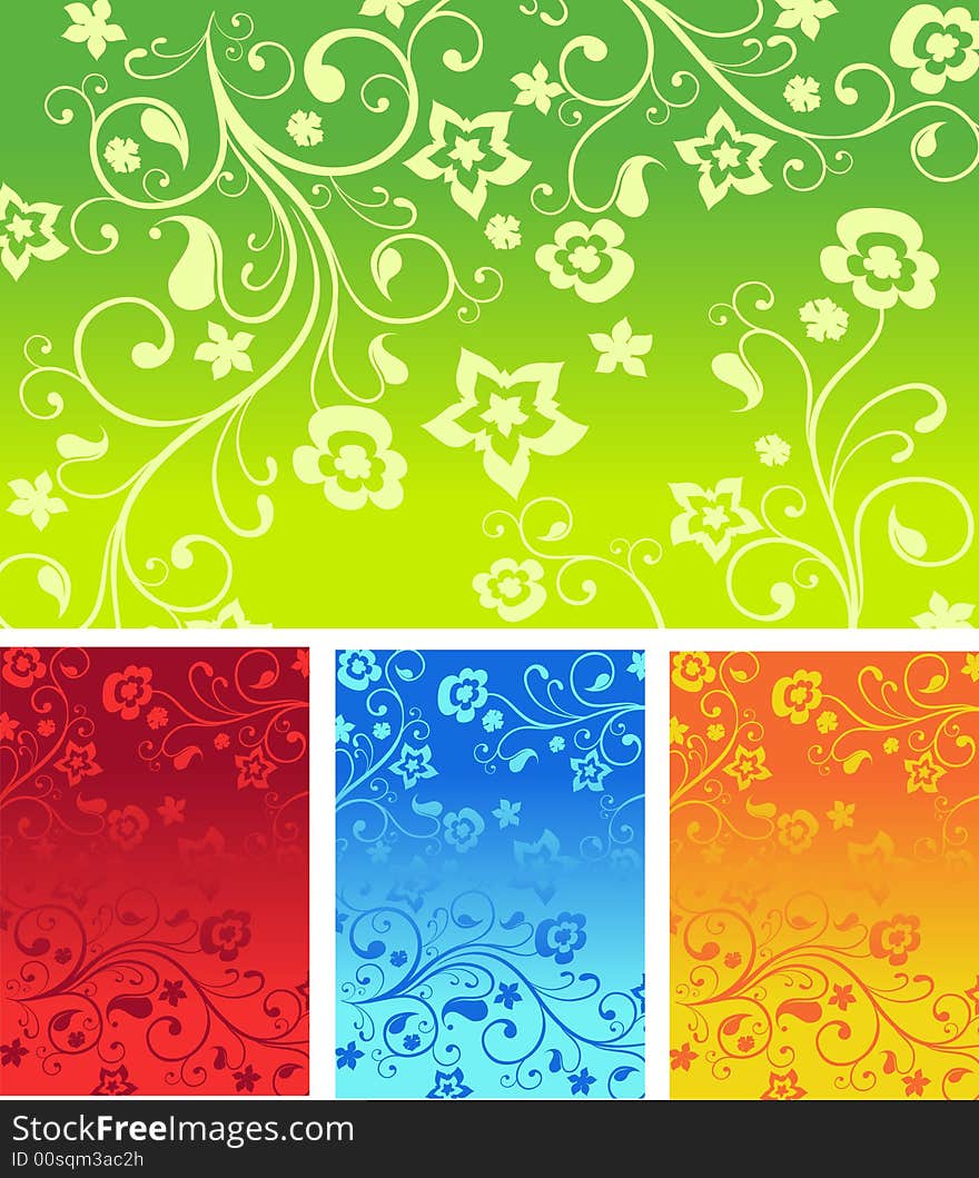 Color background with beautiful patterns for card or other design, an illustration