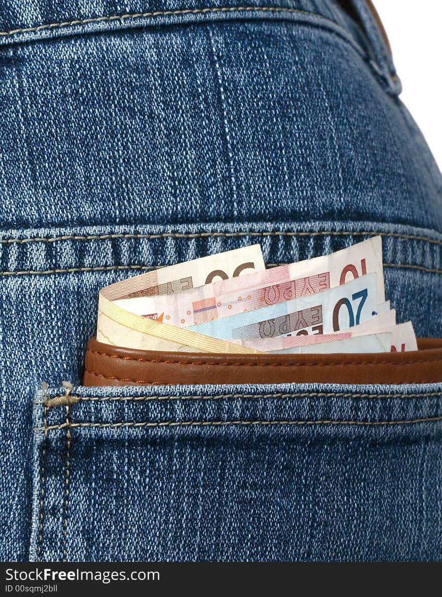 Money in a pocket of jeans