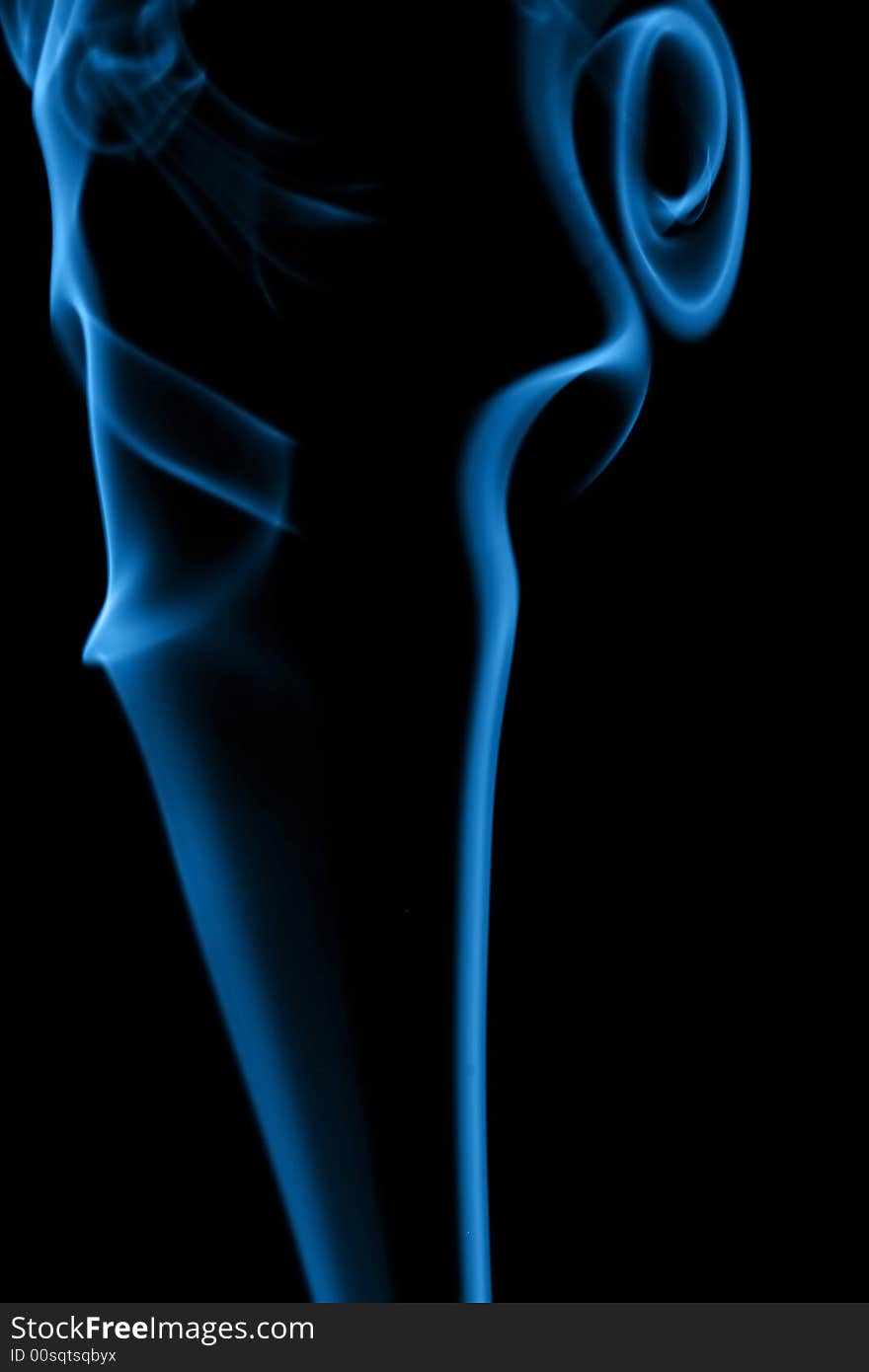 Abstract deep blue smoke on black background