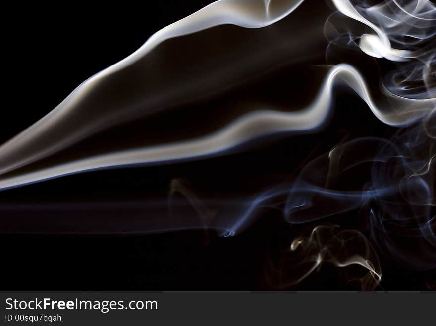 Deep smoke on the black background. Deep smoke on the black background