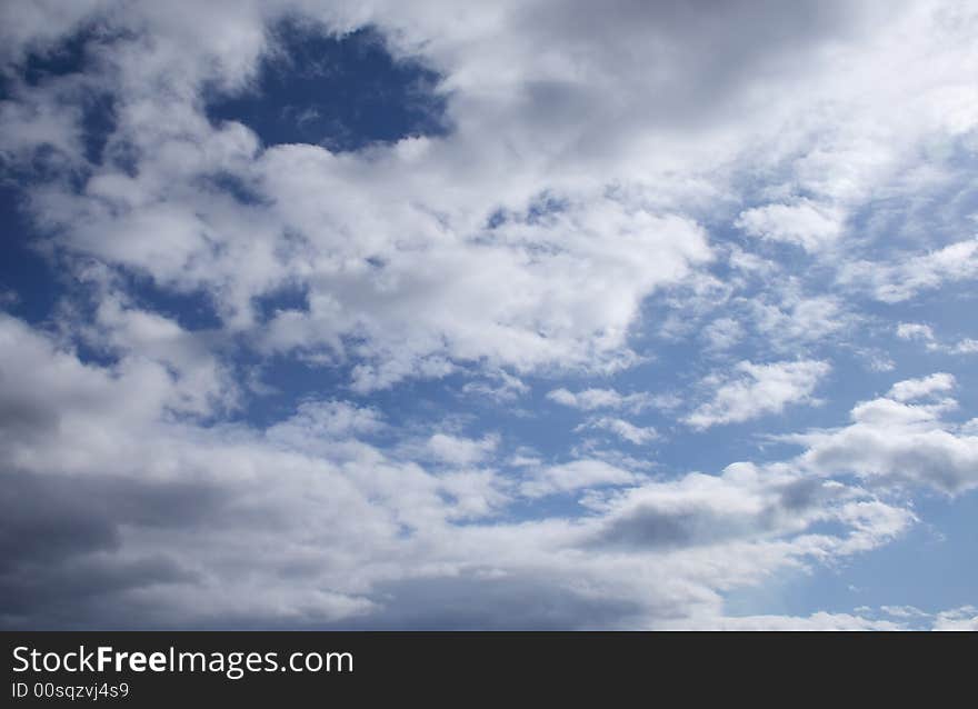 Blue sky and bright clouds