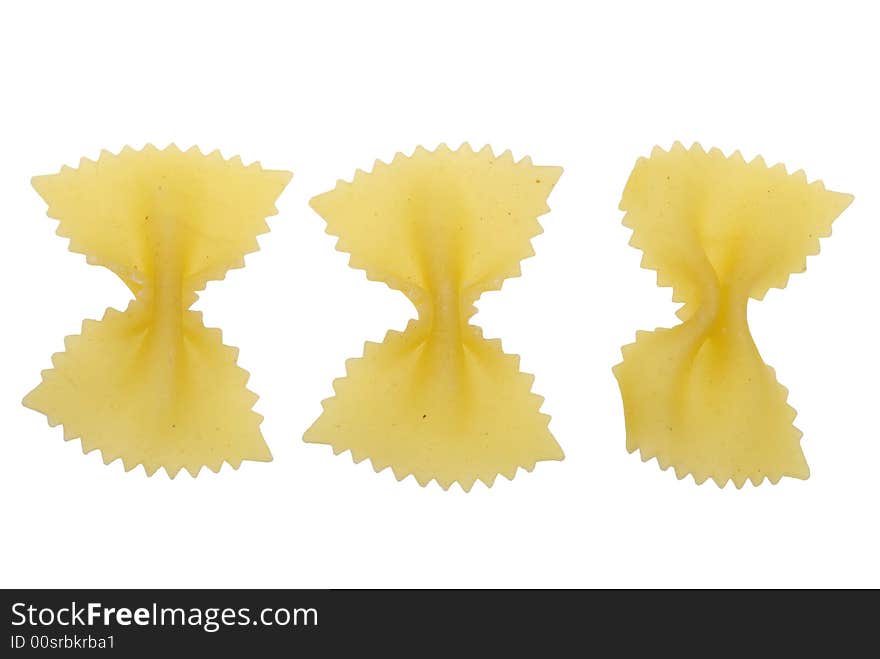 Isolated farfalle pasta