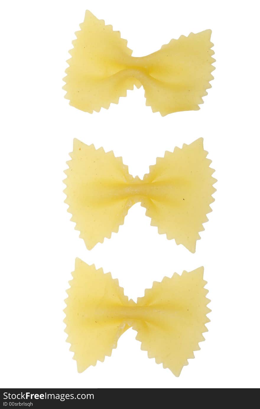 Pasta farfalle isolated on a white background. Pasta farfalle isolated on a white background