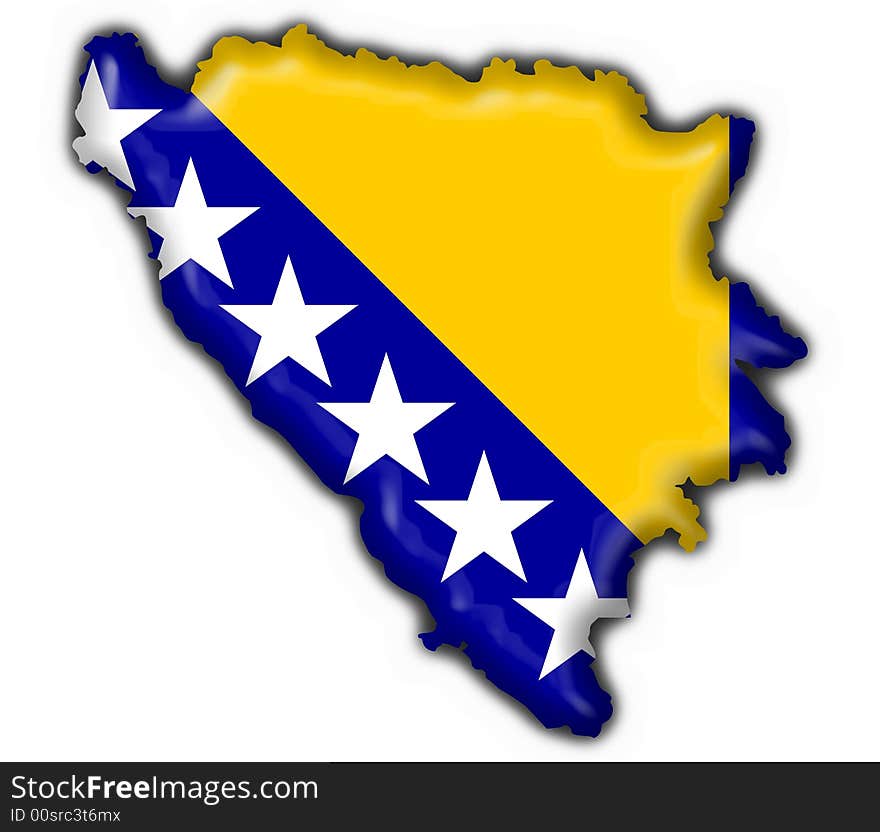 Bosnia button flag 3d made. Bosnia button flag 3d made