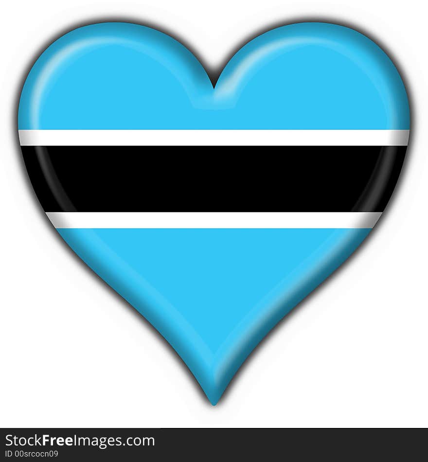 Botswana button flag 3d made. Botswana button flag 3d made