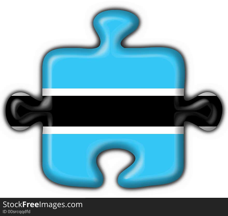 Botswana button flag puzzle shape