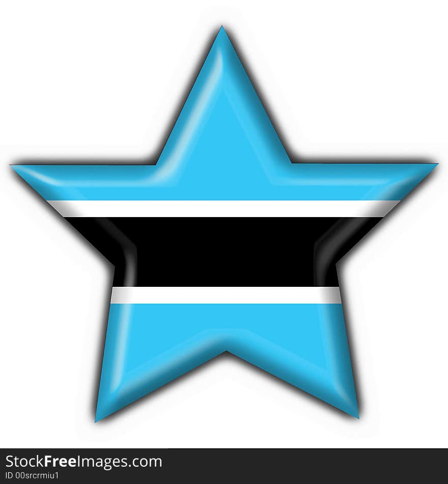 Botswana button flag 3d made. Botswana button flag 3d made