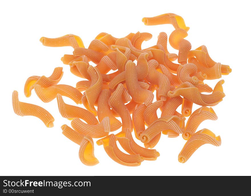 Gigli tomato pasta isolated on a white background