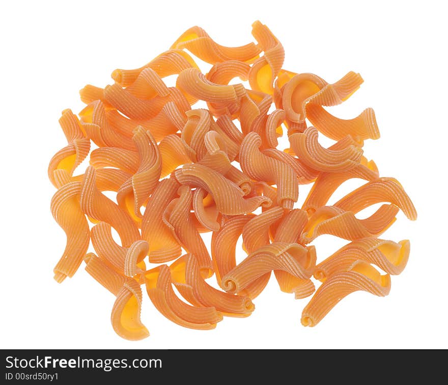 Gigli tomato pasta isolated on a white background