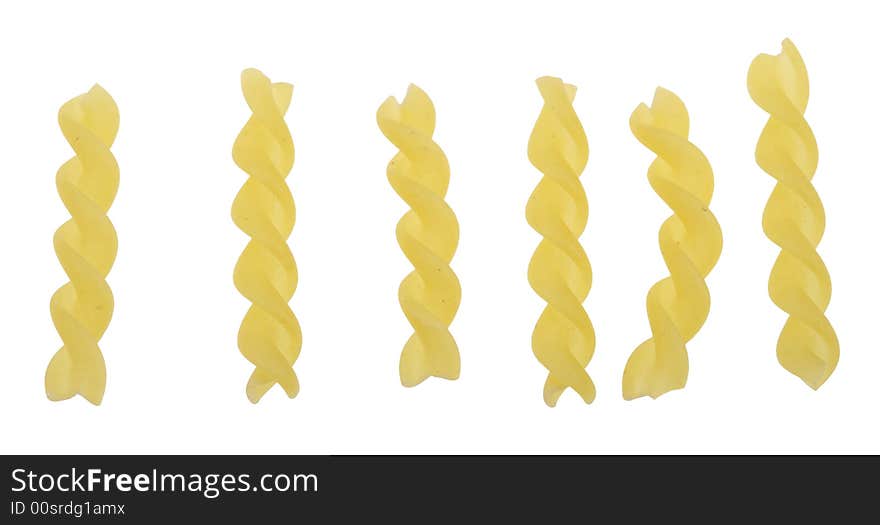 Isolated Fusilli Pasta