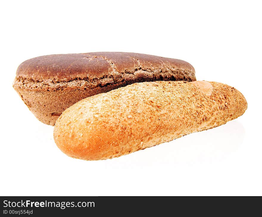 Bread on white background. See my other images of bread and food