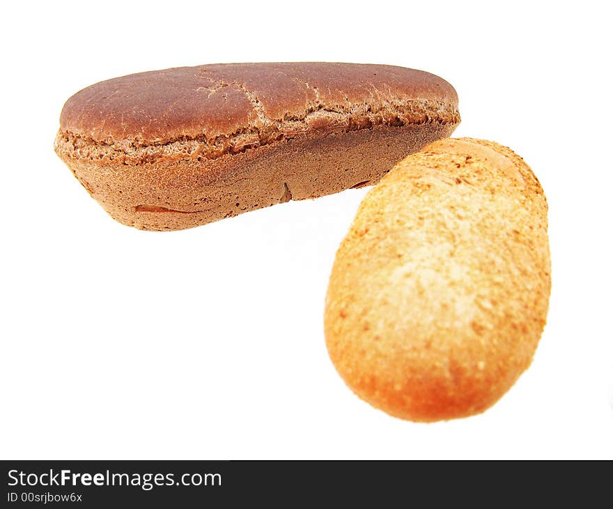 Bread on white background. See my other images of bread and food