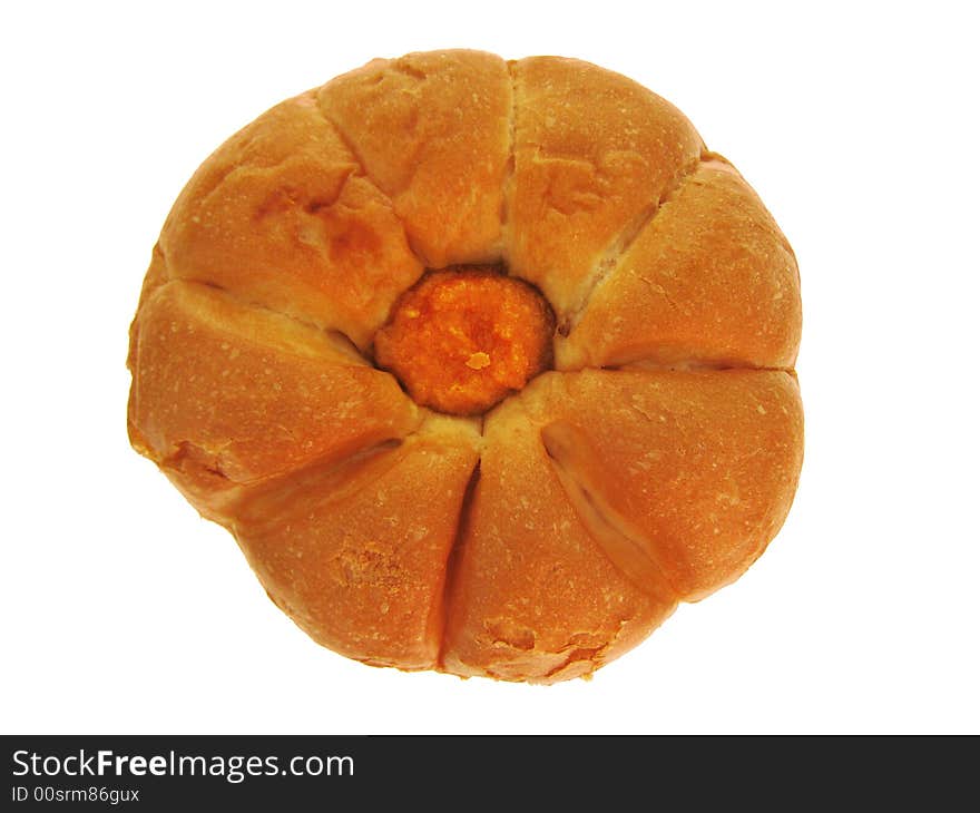 Bun on white background. See my other images of buns, bread and food