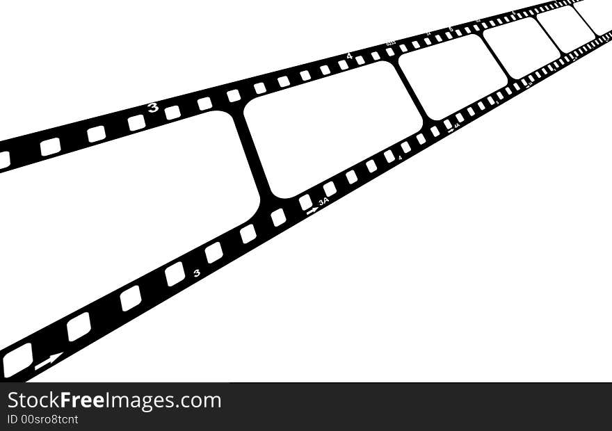 Film strip with blank frames. Film strip with blank frames.