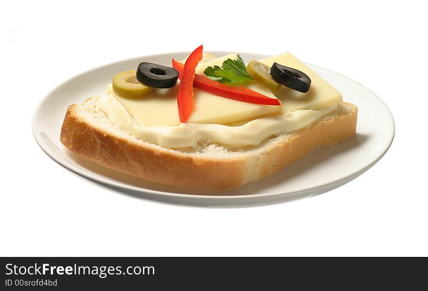 Sandwich with cheese and mayonnaise