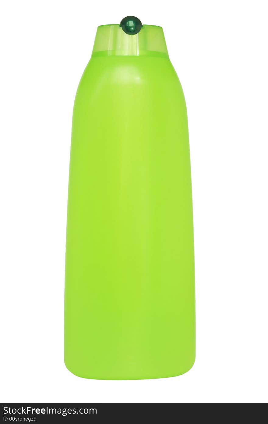 Green shampoo bottle