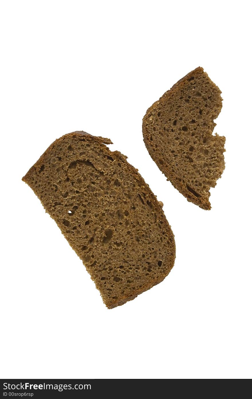 Black bread isoleted over white