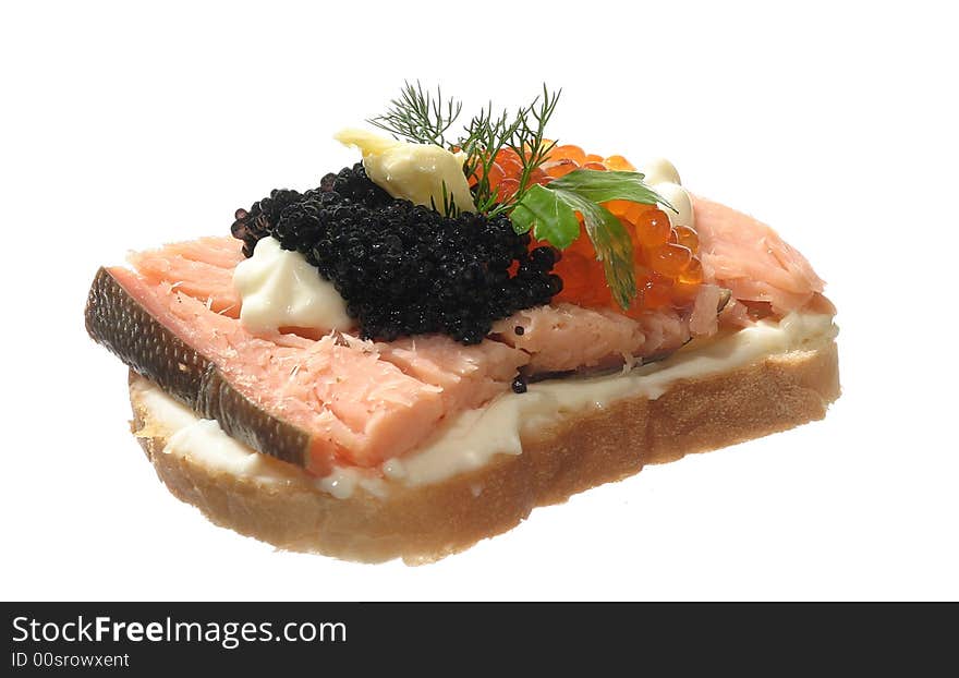 Sandwich with caviar