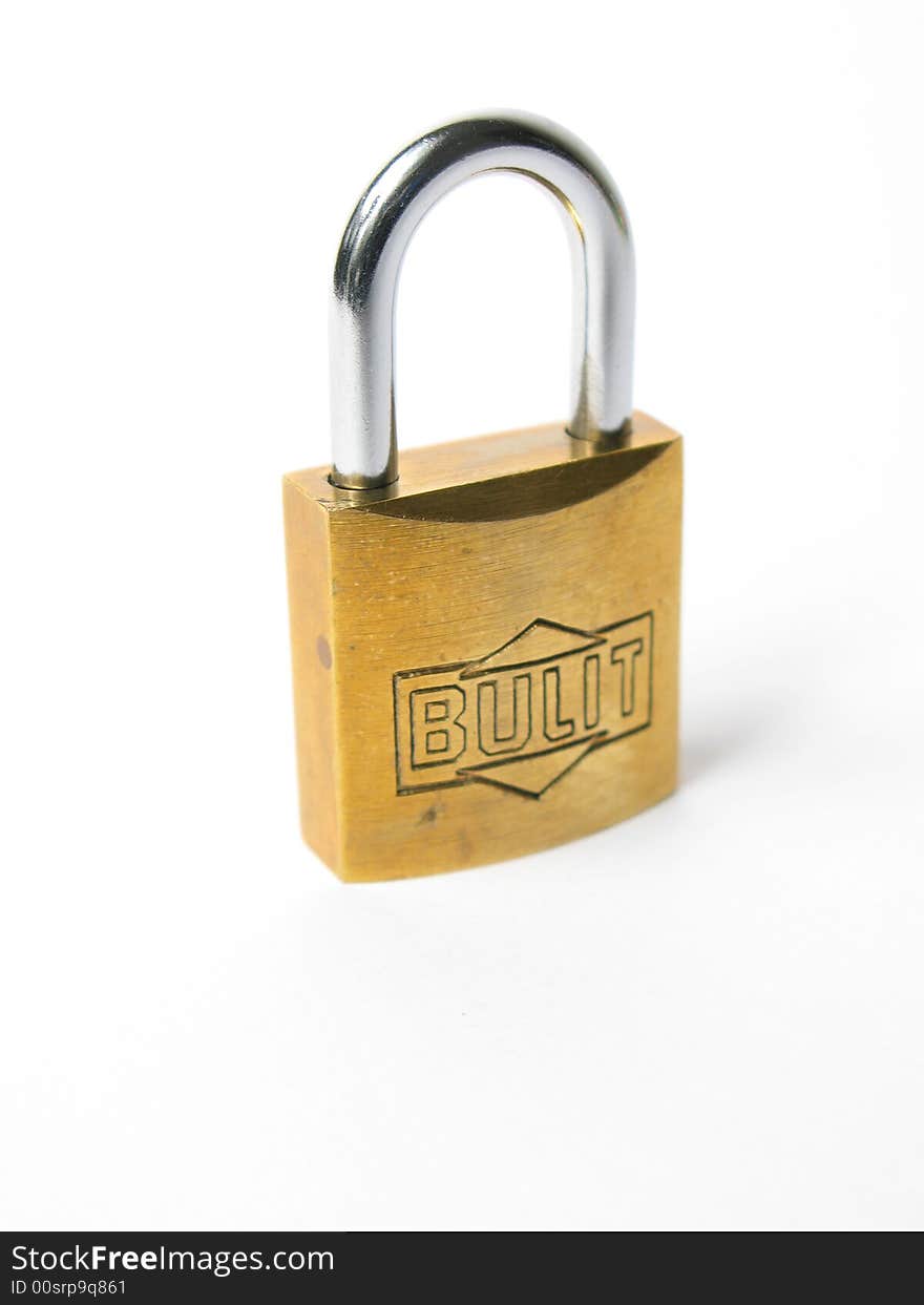 Isolated lock silver and golden