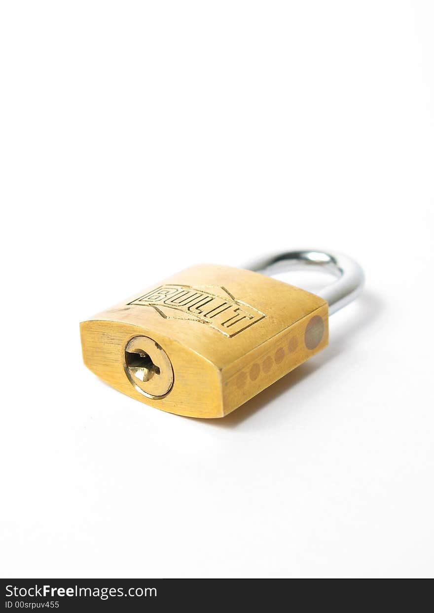 Isolated lock silver and golden