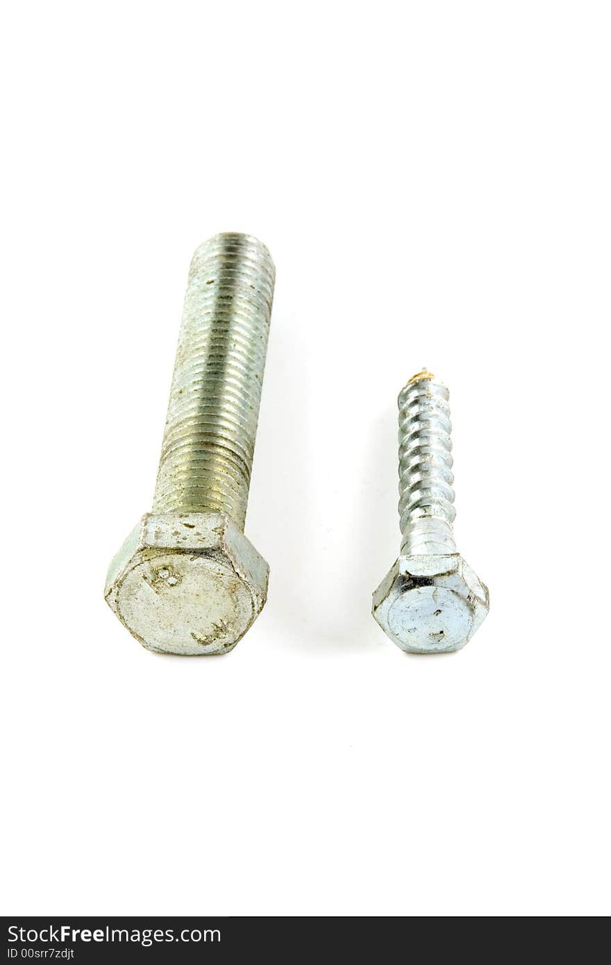 Screw on white background. Isolated object.