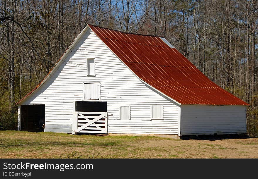 Photographed barn shed at rural Georgia