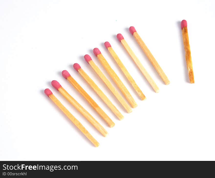 Grouped matches in white background