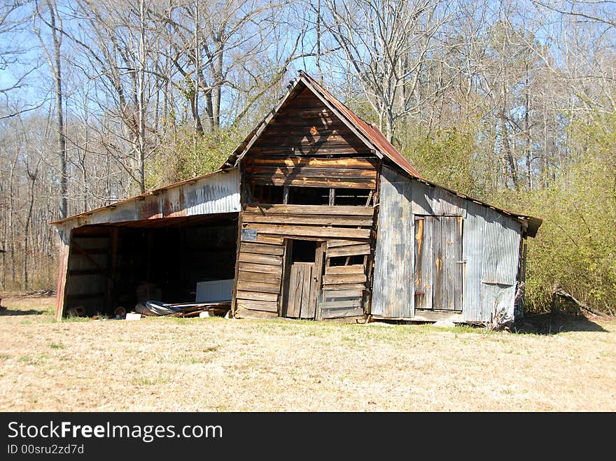 Photographed barn shed at rural Georgia