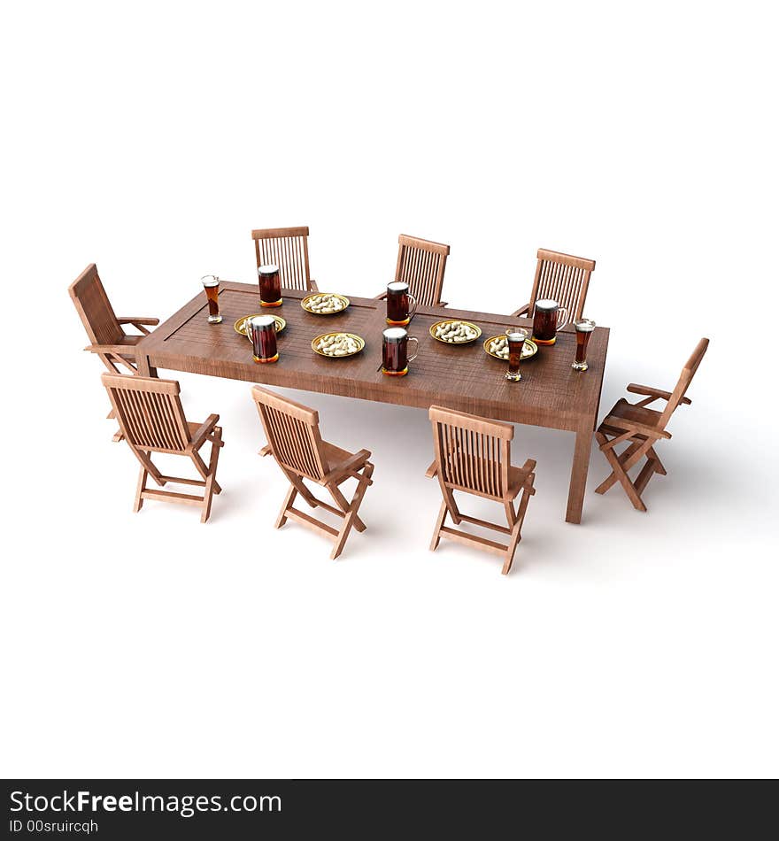 Elegance dining isolated wood TABLE