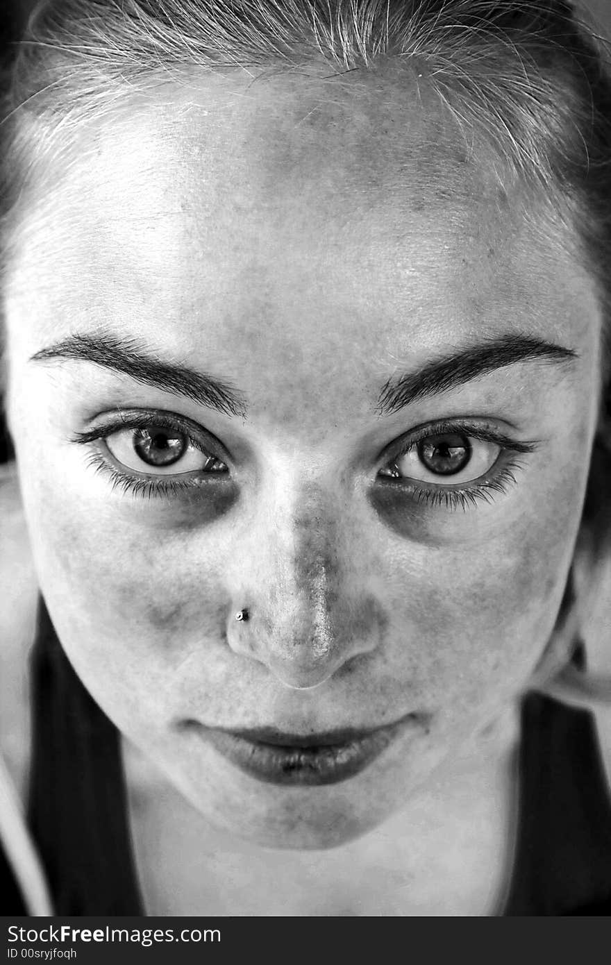 Close-up of a woman's face. Close-up of a woman's face