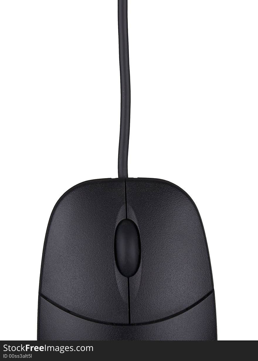 A Black Computer Mouse Close-Up