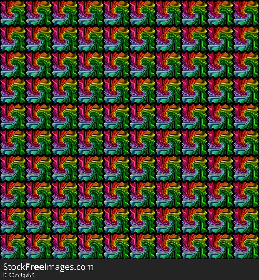 Rainbow tiles on black background. Rainbow tiles on black background