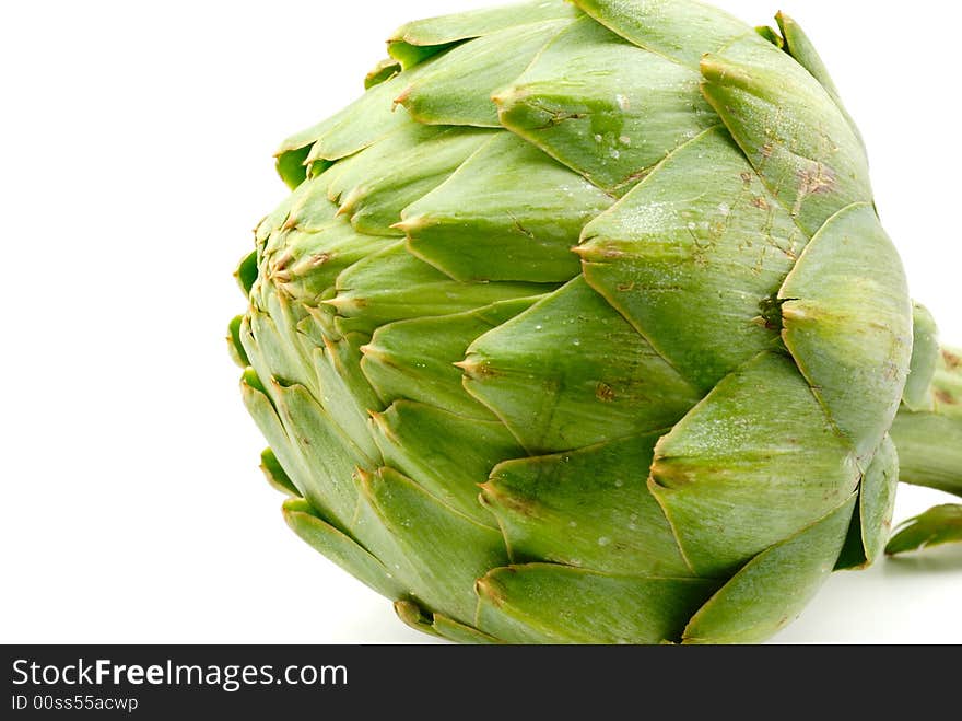 Artichoke isolated on white background, close-up. Artichoke isolated on white background, close-up